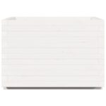 Jardinière blanc 70x70x49,5 cm bois de pin massif – Image 4