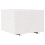 Jardinière blanc 70x70x49,5 cm bois de pin massif – Image 5