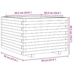 Jardinière blanc 70x70x49,5 cm bois de pin massif – Image 8