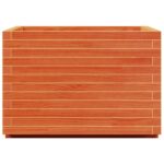 Jardinière cire marron 70x70x49,5 cm bois de pin massif – Image 4