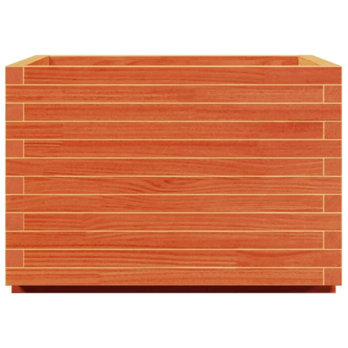 Jardinière cire marron 70x70x49,5 cm bois de pin massif – Image 4