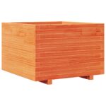 Jardinière cire marron 70x70x49,5 cm bois de pin massif – Image 5