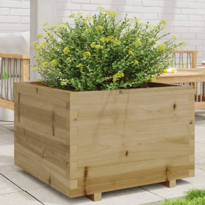 Jardinière 70x70x49,5 cm bois de pin imprégné – Image 1