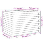 Jardinière blanc 70x40x49,5 cm bois de pin massif – Image 8