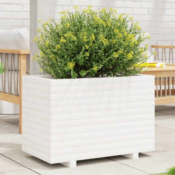 VXL8721102660924_m_en_hd_1.jpg Jardinière blanc 70x40x49,5 cm bois de pin massif – Image 1