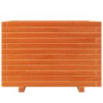 Jardinière cire marron 70x40x49,5 cm bois de pin massif – Image 3