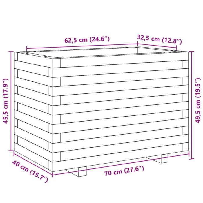 Jardinière 70x40x49,5 cm bois de pin imprégné – Image 8