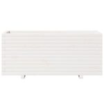 Jardinière blanc 110x40x49,5 cm bois de pin massif – Image 3