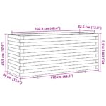 Jardinière blanc 110x40x49,5 cm bois de pin massif – Image 8