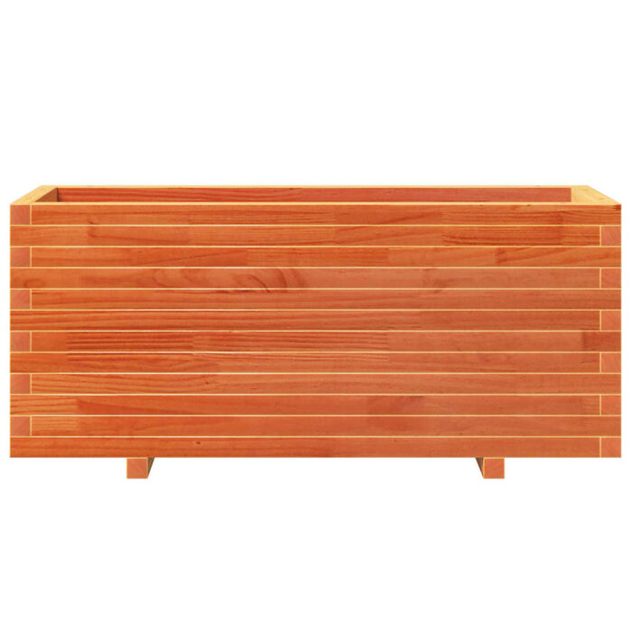 Jardinière cire marron 110x40x49,5 cm bois de pin massif – Image 3