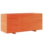 Jardinière cire marron 110x40x49,5 cm bois de pin massif – Image 5