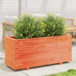 Jardinière cire marron 110x40x49,5 cm bois de pin massif