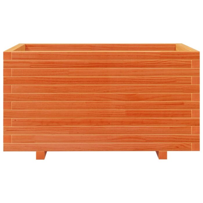 Jardinière cire marron 90x60x49,5 cm bois de pin massif – Image 3