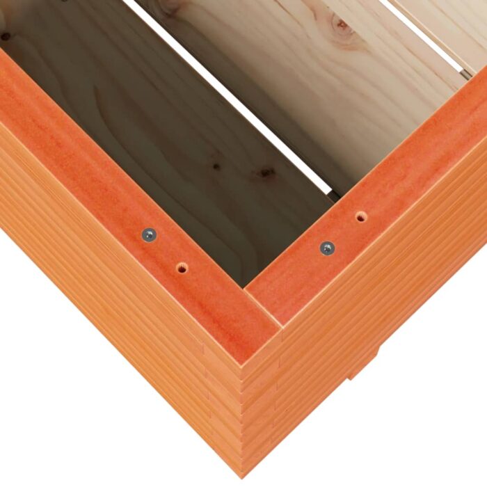 Jardinière cire marron 90x60x49,5 cm bois de pin massif – Image 6