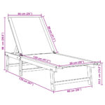 Chaise longue crème bois d'acacia solide et textilène – Image 8