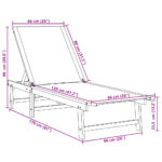 Chaise longue gris bois d'acacia solide et textilène – Image 8