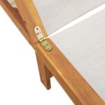 Chaise longue et table gris bois d'acacia solide et textilène – Image 5