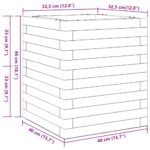 Jardinière blanc 40x40x46 cm bois de pin massif – Image 8