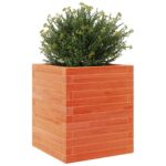 Jardinière cire marron 40x40x46 cm bois de pin massif – Image 2