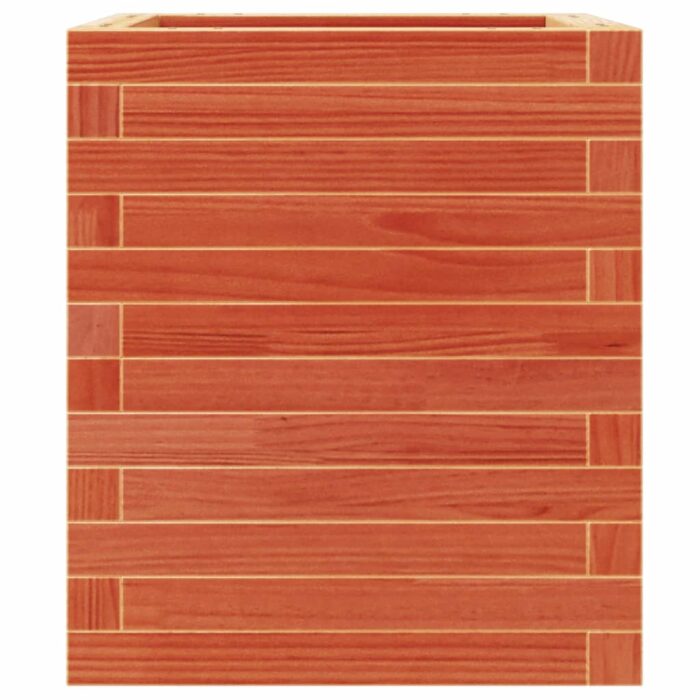 Jardinière cire marron 40x40x46 cm bois de pin massif – Image 3