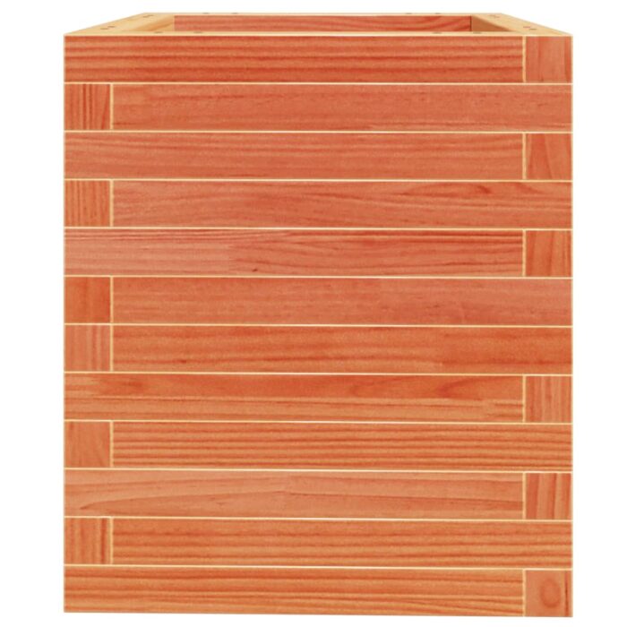 Jardinière cire marron 40x40x46 cm bois de pin massif – Image 4
