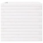 Jardinière blanc 50x50x46 cm bois de pin massif – Image 3