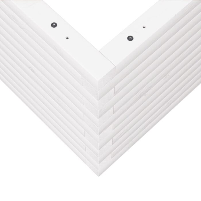 Jardinière blanc 50x50x46 cm bois de pin massif – Image 6