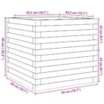 Jardinière blanc 50x50x46 cm bois de pin massif – Image 8