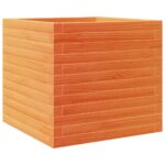 Jardinière cire marron 50x50x46 cm bois de pin massif – Image 5