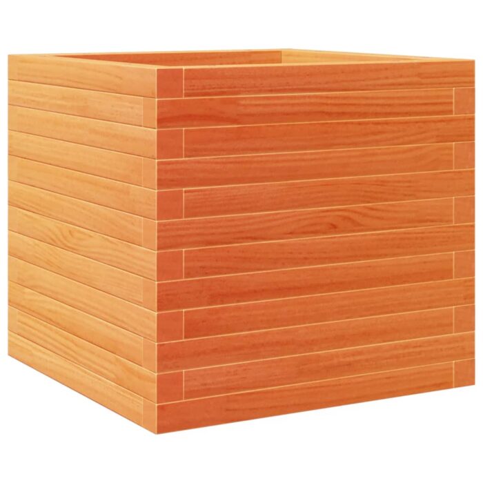 Jardinière cire marron 50x50x46 cm bois de pin massif – Image 5
