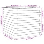 Jardinière cire marron 50x50x46 cm bois de pin massif – Image 8