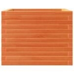 Jardinière cire marron 60x60x46 cm bois de pin massif – Image 3