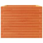 Jardinière cire marron 60x60x46 cm bois de pin massif – Image 4