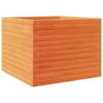Jardinière cire marron 60x60x46 cm bois de pin massif – Image 5