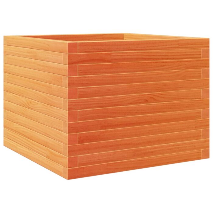 Jardinière cire marron 60x60x46 cm bois de pin massif – Image 5