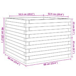 Jardinière cire marron 60x60x46 cm bois de pin massif – Image 8