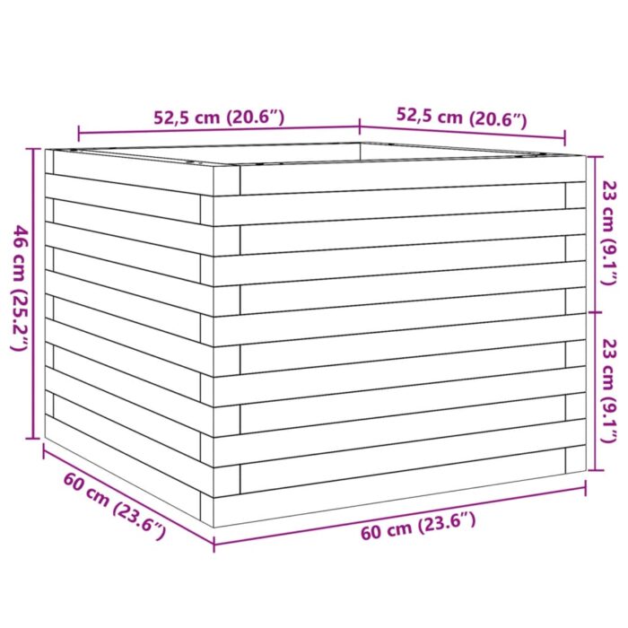 Jardinière 60x60x46 cm bois massif de douglas – Image 8
