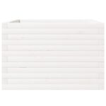 Jardinière blanc 70x70x46 cm bois de pin massif – Image 3