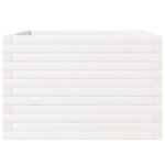 Jardinière blanc 70x70x46 cm bois de pin massif – Image 4