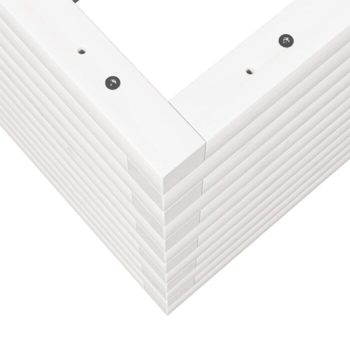 Jardinière blanc 70x70x46 cm bois de pin massif – Image 6