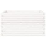 Jardinière blanc 90x90x46 cm bois de pin massif – Image 3