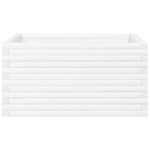 Jardinière blanc 90x90x46 cm bois de pin massif – Image 4