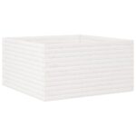 Jardinière blanc 90x90x46 cm bois de pin massif – Image 5