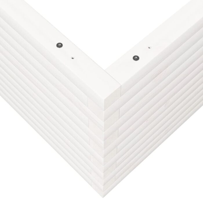 Jardinière blanc 90x90x46 cm bois de pin massif – Image 6