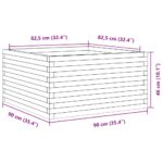Jardinière blanc 90x90x46 cm bois de pin massif – Image 8