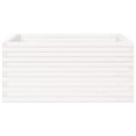 Jardinière blanc 100x100x46 cm bois de pin massif – Image 3