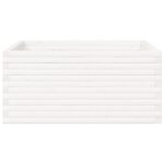 Jardinière blanc 100x100x46 cm bois de pin massif – Image 4