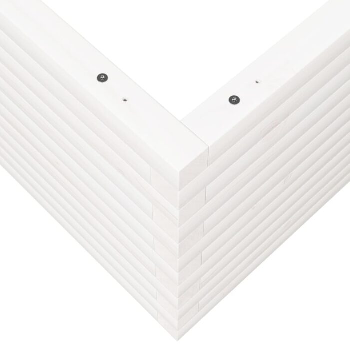 Jardinière blanc 100x100x46 cm bois de pin massif – Image 6