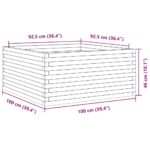 Jardinière blanc 100x100x46 cm bois de pin massif – Image 8