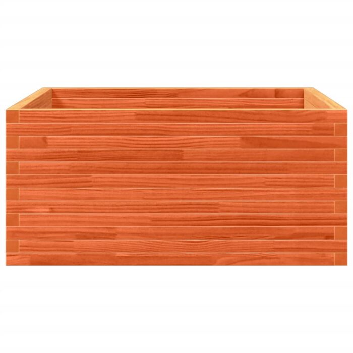 Jardinière cire marron 100x100x46 cm bois de pin massif – Image 3